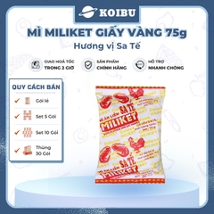 COLUSA - Mì Miliket giấy vàng gói 75g hương vị Sa tế, Mì giấy Miliket sate, Mì gói giấy vàng sa tế Miliket - 75g/gói - 00091