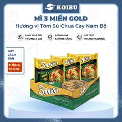 UNIBEN - Mì 3 Miền Gold Tôm sú chua cay Nam bộ, Mì Tôm sú chua cay Nam bộ ăn liền 3 miền Gold - 75g/gói - 00042