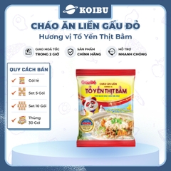 ASIAFOODS - Cháo ăn liền Gấu đỏ hương vị Tổ yến thịt bằm, Cháo tổ yến Gấu đỏ thịt bằm, Cháo yến Gấu Đỏ - 50g/gói - 00341
