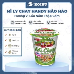 ACECOOK - Mì ly Handy Hảo Hảo hương vị lẩu nấm thập cẩm chay - Mì chay Handy Hảo Hảo lẩu nấm thập cẩm chay - Mì Handy Hảo Hảo ly chay lẩu nấm thập cẩm - Mì ly Hảo Hảo Handy lẩu nấm thập cẩm chay - 66g/ly - 00019