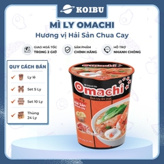 MASAN - Mì ly khoai tây OMACHI KHÔNG THỊT vị Hải sản Chua Cay, mì ly Omachi ăn liền, mì hải sản - 66g/ly - 00824