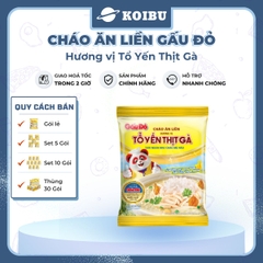 ASIAFOODS - Cháo ăn liền Gấu đỏ hương vị Tổ yến thịt gà, Cháo tổ yến Gấu đỏ thịt gà, Cháo yến Gấu Đỏ - 50g/gói - 00342