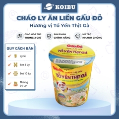 ASIAFOODS - Cháo ly tổ yến Gấu Đỏ hương vị thịt gà, Cháo tổ yến thịt gà Gấu Đỏ ly, Cháo yến Gấu Đỏ - 50g/ly - 00475
