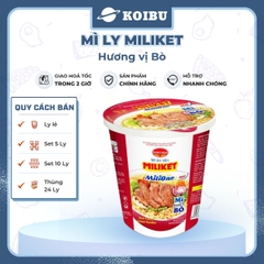 COLUSA - Mì ly Miliket hương vị Bò, Mì Miliket ly Bò, Mì bò ly Miliket, Miliket mì ly bò - 65g/ly - 00117