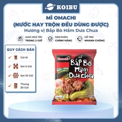 MASAN - Mì Omachi hương vị Bắp bò hầm dưa chua, Mì Omachi bắp bò hầm dưa chua, Mì ăn liền Omachi - 121g/gói - 00127