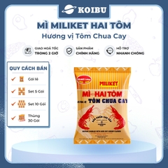 COLUSA - Mì giấy Miliket Hai Tôm gói vị Tôm chua cay, Mì tôm hiệu Hai Tôm Miliket hiệu 2 Tôm Colusa - 70g/gói - 00097