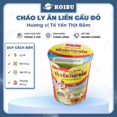ASIAFOODS - Cháo ly tổ yến Gấu Đỏ hương vị thịt bằm, Cháo tổ yến thịt bằm Gấu Đỏ ly, Cháo yến Gấu Đỏ - 50g/ly - 00445