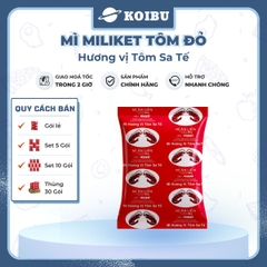 COLUSA - Mì Miliket Tôm Đỏ gói vị Tôm sa tế, Mì tôm sa tế Tôm Đỏ Miliket, Mì giấy Miliket Colusa - 80g/gói - 00093