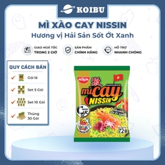 NISSIN - Mì xào cay Nissin hương vị Hải sản sốt ớt xanh, Mì xào hải sản sốt ớt xanh Nissin ăn liền - 72g/gói - 00092