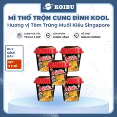 AFOTECH - Mì thố trộn Cung Đình Kool hương vị Tôm trứng muối, Mì trộn trứng muối Cung Đình Kool - 90g/thố - 00321