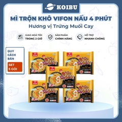 VIFON – Mì Vifon nấu 4 phút hương vị trứng muối cay - Mì gói Vifon, Mì nấu Vifon, Mì trộn, mì trộn vị trứng muối, Mì trứng muối cay trộn Vifon, Mì trộn nấu 4 phút trứng muối cay, Mì Vifon trộn trứng muối cay - 105g/gói - 00220