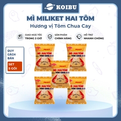 COLUSA - Mì giấy Miliket Hai Tôm gói vị Tôm chua cay, Mì tôm hiệu Hai Tôm Miliket hiệu 2 Tôm Colusa - 70g/gói - 00097