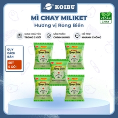 COLUSA - Mì chay Miliket hương vị Rong biển, Mì chay rong biển Miliket, Mì Miliket chay rong biển - 75g/gói - 00585