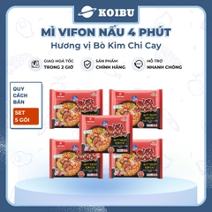 VIFON –  Mì Vifon nấu 4 phút hương vị bò kim chi cay - Mì gói Vifon, Mì nấu vị bò kim chi cay, Mì bò kim chi cay Vifon, Mì nấu 4 phút hương vị bò kim chi cay, Mì Vifon bò kim chi cay nấu 4 phút - 105g/gói - 00219