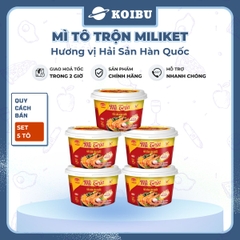 COLUSA - Mì tô trộn Miliket hương vị Hải sản Hàn Quốc, Mì trộn Miliket Hải sản Hàn Quốc, Mì Miliket - 105g/tô - 00565