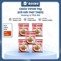VIFON - Cháo Vifon 70g hương vị Thịt bò (có gói thịt bò thật), Vifon Cháo thịt bò Vifon cháo ăn liền - 70g/gói - 00158