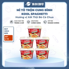 AFOTECH - Mì TÔ trộn Cung Đình Kool Spaghetti hương vị xốt cà chua bò bằm - Tô Cung Đình Kool spaghetti xốt bò bằm - Cung Đình Kool Tô Mì ăn liền Micoem - 105g/tô - 00320
