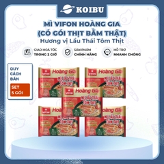 VIFON - Mì Hoàng Gia hương vị Lẩu Thái Tôm Thịt (có gói thịt bằm thật), Mì Lẩu Thái tôm Vifon - 130g/gói - 00211