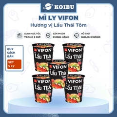 VIFON - Mì ly Vifon hương vị Lẩu Thái Tôm - Mì lẩu Thái Tôm ly ăn liền, Mì Vifon ly vị lẩu Thái Tôm - 60g/ly - 00232