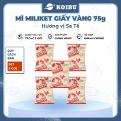 COLUSA - Mì Miliket giấy vàng gói 75g hương vị Sa tế, Mì giấy Miliket sate, Mì gói giấy vàng sa tế Miliket - 75g/gói - 00091