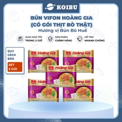 VIFON - Bún Hoàng Gia hương vị Bún Bò Huế (có thịt thật) - Bún Bò Huế ăn liền, Bún Bò Huế Hoàng Gia - 120g/gói - 00147