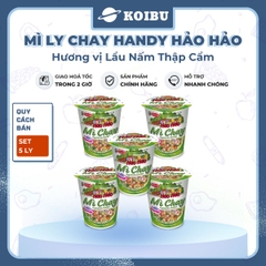 ACECOOK - Mì ly Handy Hảo Hảo hương vị lẩu nấm thập cẩm chay - Mì chay Handy Hảo Hảo lẩu nấm thập cẩm chay - Mì Handy Hảo Hảo ly chay lẩu nấm thập cẩm - Mì ly Hảo Hảo Handy lẩu nấm thập cẩm chay - 66g/ly - 00019
