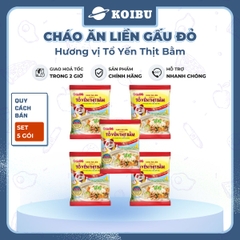 ASIAFOODS - Cháo ăn liền Gấu đỏ hương vị Tổ yến thịt bằm, Cháo tổ yến Gấu đỏ thịt bằm, Cháo yến Gấu Đỏ - 50g/gói - 00341
