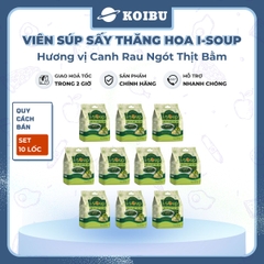 NFC - Viên súp sấy thăng hoa I-Soup hương vị Canh rau ngót thịt bằm, Canh rau ngót thịt bằm I Soup - 54g/lốc - 00727