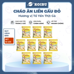 ASIAFOODS - Cháo ăn liền Gấu đỏ hương vị Tổ yến thịt gà, Cháo tổ yến Gấu đỏ thịt gà, Cháo yến Gấu Đỏ - 50g/gói - 00342