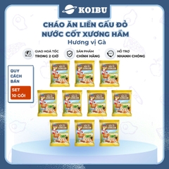 ASIAFOODS - Cháo dinh dưỡng nước cốt xương hầm Gấu đỏ hương vị Thịt gà, Cháo thịt gà Gấu đỏ ăn liền - 57g/gói - 00713