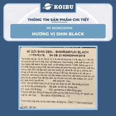 NONGSHIM - Mì Shin Ramyun Black hương vị Cay, Mì Shin Black cay, Mì Shin cay Hàn Quốc ăn liền - 120g/gói - 00061