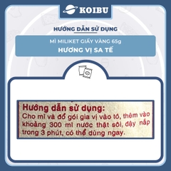 COLUSA - Mì Miliket giấy vàng gói 65g hương vị Sa tế, Mì sa tế gói giấy vàng Miliket, Mì giấy Miliket - 65g/gói - 00843