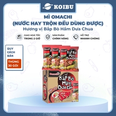 MASAN - Mì Omachi hương vị Bắp bò hầm dưa chua, Mì Omachi bắp bò hầm dưa chua, Mì ăn liền Omachi - 121g/gói - 00127
