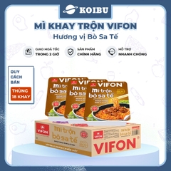 VIFON - Mì khay trộn Vifon hương vị Bò sa tế (có gói xốt Bò sa tế), Mì xào bò sa tế Vifon khay - 90g/khay - 00241
