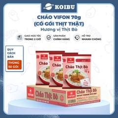 VIFON - Cháo Vifon 70g hương vị Thịt bò (có gói thịt bò thật), Vifon Cháo thịt bò Vifon cháo ăn liền - 70g/gói - 00158