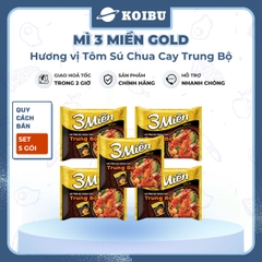 UNIBEN - Mì 3 Miền Gold Tôm sú chua cay Trung bộ, Mì Tôm sú chua cay Trung bộ ăn liền 3 miền Gold - 75g/gói - 00043