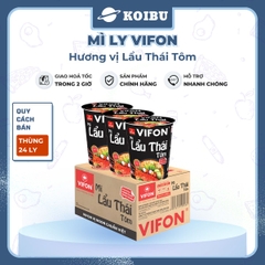 VIFON - Mì ly Vifon hương vị Lẩu Thái Tôm - Mì lẩu Thái Tôm ly ăn liền, Mì Vifon ly vị lẩu Thái Tôm - 60g/ly - 00232