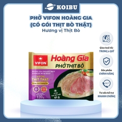 VIFON - Phở Thịt bò Hoàng Gia (có gói thịt bò thật), Phở Hoàng Gia Thịt bò, Phở bò Vifon Hoàng Gia - 120g/gói - 00176