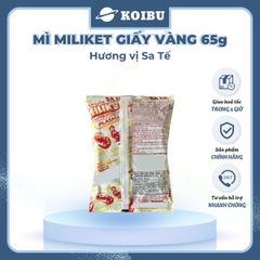 COLUSA - Mì Miliket giấy vàng gói 65g hương vị Sa tế, Mì sa tế gói giấy vàng Miliket, Mì giấy Miliket - 65g/gói - 00843