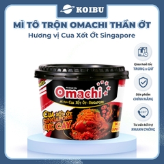 MASAN - Mì tô trộn Omachi Thần Ớt hương vị Cua xốt ớt Singapore, mì Omachi tô trộn cua xốt ớt Singapore - 96g/tô - 00808