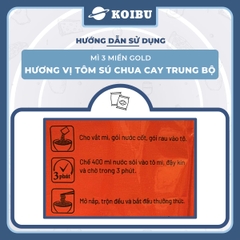 UNIBEN - Mì 3 Miền Gold Tôm sú chua cay Trung bộ, Mì Tôm sú chua cay Trung bộ ăn liền 3 miền Gold - 75g/gói - 00043