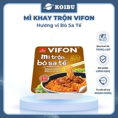 VIFON - Mì khay trộn Vifon hương vị Bò sa tế (có gói xốt Bò sa tế), Mì xào bò sa tế Vifon khay - 90g/khay - 00241