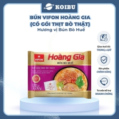 VIFON - Bún Hoàng Gia hương vị Bún Bò Huế (có thịt thật) - Bún Bò Huế ăn liền, Bún Bò Huế Hoàng Gia - 120g/gói - 00147