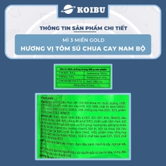 UNIBEN - Mì 3 Miền Gold Tôm sú chua cay Nam bộ, Mì Tôm sú chua cay Nam bộ ăn liền 3 miền Gold - 75g/gói - 00042