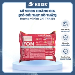 VIFON - Mì Hoàng Gia hương vị Kim Chi thịt bò (có gói thịt bò thật), Mì Kim chi thịt bò Vifon gói - 130g/gói - 00212