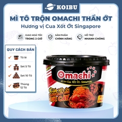 MASAN - Mì tô trộn Omachi Thần Ớt hương vị Cua xốt ớt Singapore, mì Omachi tô trộn cua xốt ớt Singapore - 96g/tô - 00808