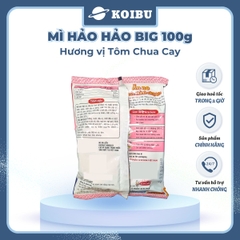 ACECOOK - Mì Hảo Hảo Big 100 Tôm Chua Cay - Mì Big 100 Hảo Hảo, Mì gói Big 100 tôm chua cay - 100g/gói - 00485