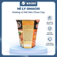 MASAN - Mì ly khoai tây OMACHI KHÔNG THỊT vị Hải sản Chua Cay, mì ly Omachi ăn liền, mì hải sản - 66g/ly - 00824