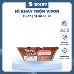 VIFON - Mì khay trộn Vifon hương vị Bò sa tế (có gói xốt Bò sa tế), Mì xào bò sa tế Vifon khay - 90g/khay - 00241