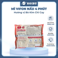 VIFON –  Mì Vifon nấu 4 phút hương vị bò kim chi cay - Mì gói Vifon, Mì nấu vị bò kim chi cay, Mì bò kim chi cay Vifon, Mì nấu 4 phút hương vị bò kim chi cay, Mì Vifon bò kim chi cay nấu 4 phút - 105g/gói - 00219